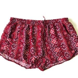 SOLD Red hippie festival shorts